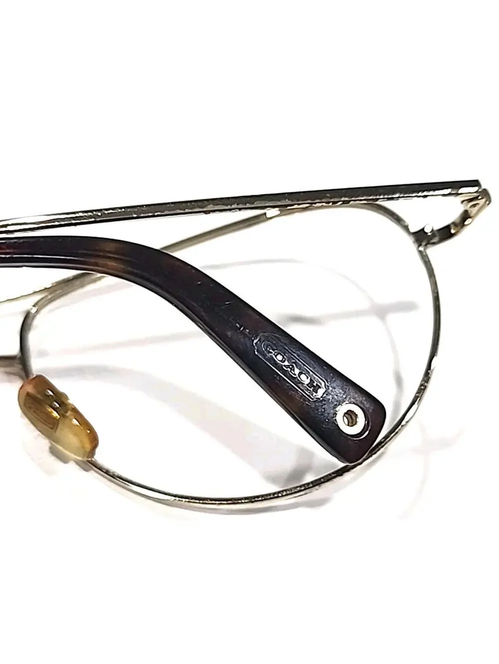 Coach S538 No Lenses Gold Metal Oval Sunglasses Frame Only 61-16 130